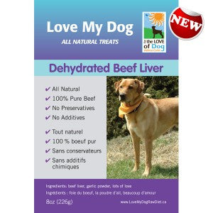 Love My Dog Raw Diet - Dehydrated Beef Liver w/ Garlic 1/2lb