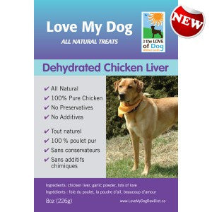 Love My Dog Raw Diet - Dehydrated Chicken Liver With Garlic – 1/2lb
